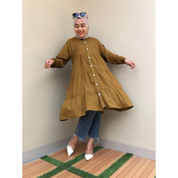 LUCY TUNIK RUFFLE RAYON | KOREAN TUNIK RUFFLE