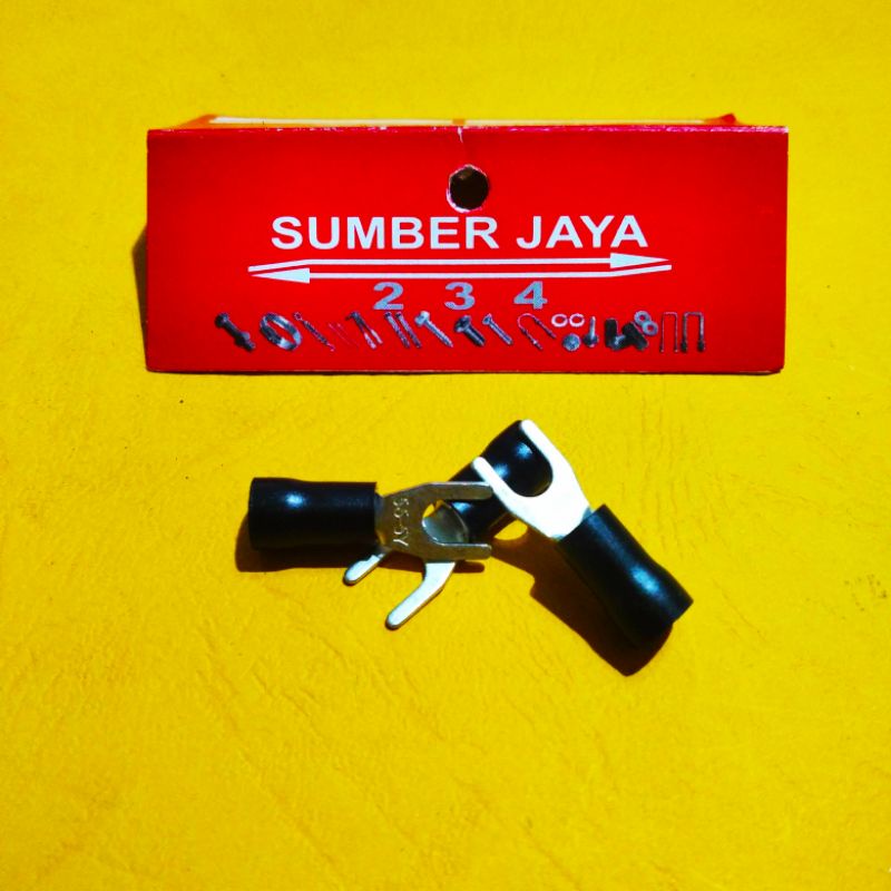 Skun kabel Y Hitam VF 5.5-5 / skun garpu  TERMURAH