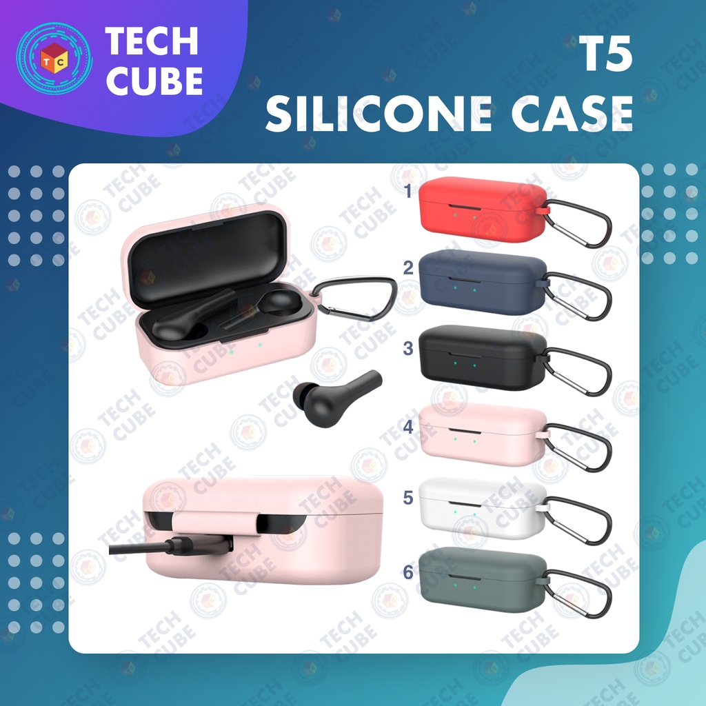 Silicon QCY T5 Case Silicone Cover Silikon Case Pelindung Gantungan