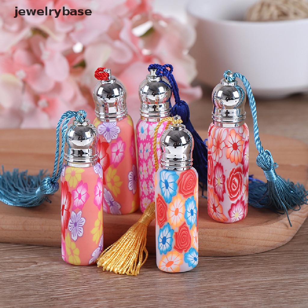 [Base] 1/4*6ml Empty Glass Perfume Essential Oil Bottle Roll On Roller Soft Clay Random Boutique