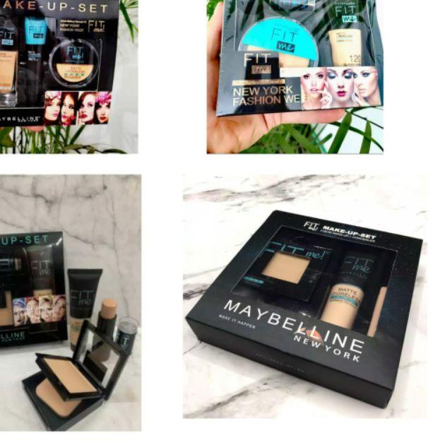 Maybeline Fit Me Set 3in1 / 4IN1 Make Up Set / MAKE UP SET MEIBELLINE FIT ME 3IN1