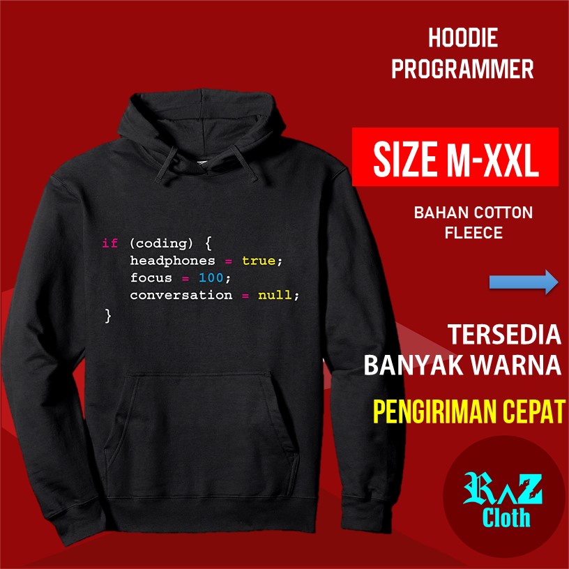 Hoodie Hudie Pria  Programmer Coding Hoodie Jumper Houdie Pria