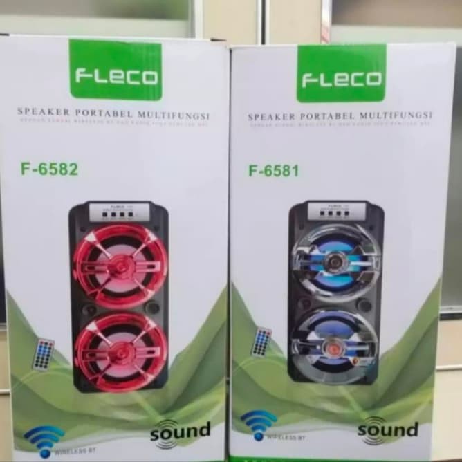 Speaker karaoke FLECO F-6581/6582 Free Mic dan Remote