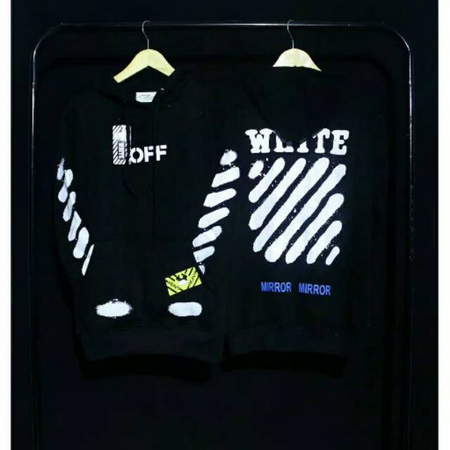 La-joshop-Jaket Sweater Pullover Hoodie OFF WHITE Diagonal Spray, Monalisa,Gradasi,Rose