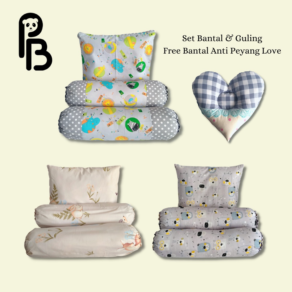 Precious Baby / Bantal dan Guling Anak (Size M) Bonus Bantal Love / Bantal dan Guling Bayi / Baby Pillow and Bolster / Child Pillow and Bolster