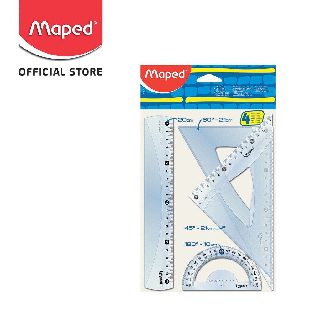 

Maped Penggaris Essentials Medium set - 4 pcs