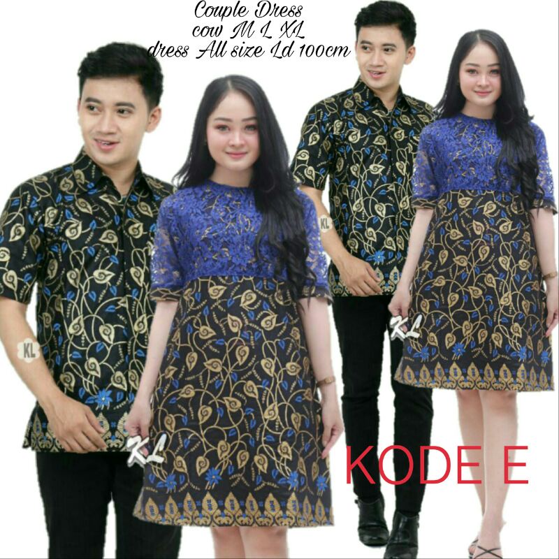 Atasan couple Dress Borkat Batik moderen Kekinian