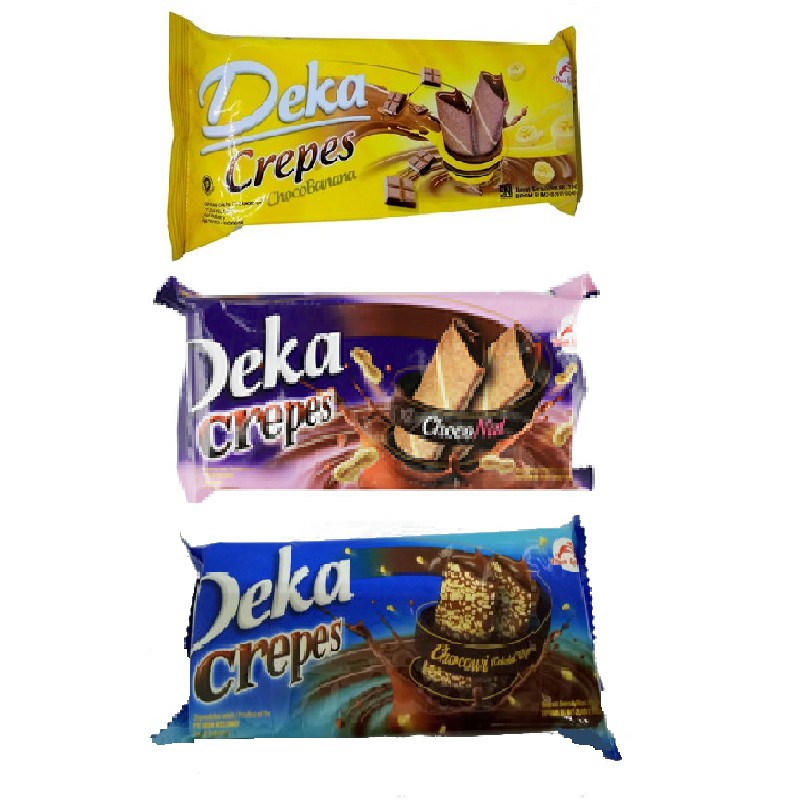 

Dua Kelinci Deka Crepes Rasa Choco Banana, ChocoNut, Chocowi Kemasan 100gr