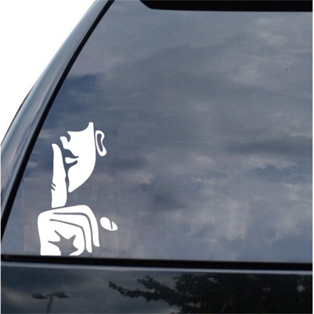 CUTTING STICKER MOBIL DIAM UNTUK KACA STIKER SSSTT UNIK LUCU KEKINIAN