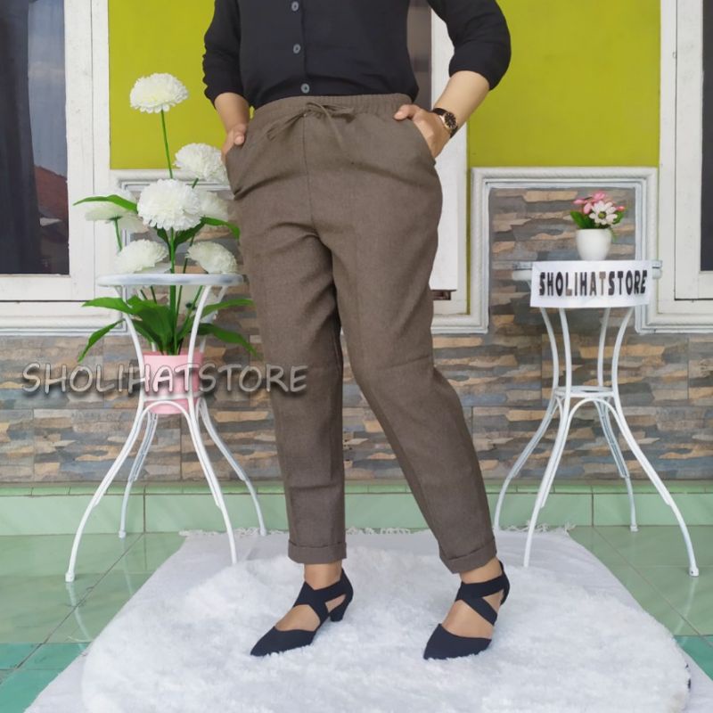 BAGGY PANTS POLOS / CELANA BAGGY PANTS WANITA POLOS BAHAN SEMI WOLL PREMIUM / CELANA KERJA WANITA / CELANA KANTOR WANITA / CELANA BAGGY WANITA / BAGGY PANTS POLOS SIZE L XL XXL JUMBO / CELANA LINEN / CELANA BAHAN WANITA JUMBO / LINEN PANTS HIGT WIST