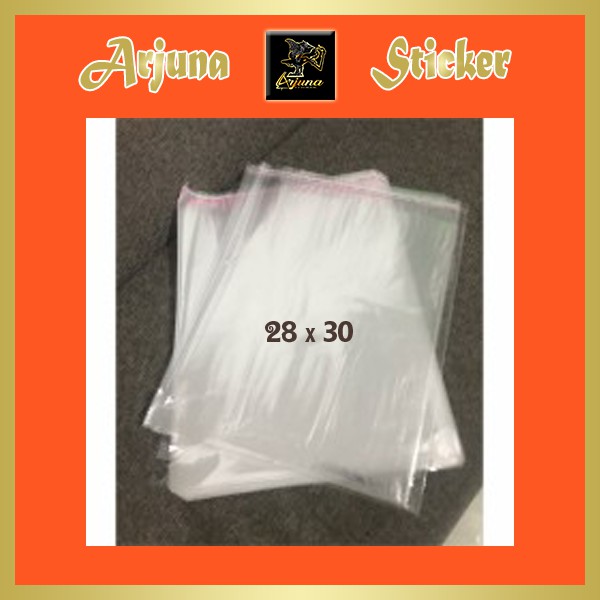 

Plastik Packing Olshop Transparan OPP Plastic Kemasan Lem Self Adhesive Ukuran 28 cm