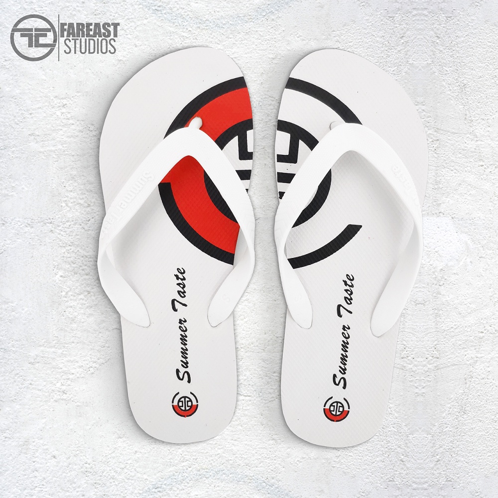 Sandal Jepit Pria Sandal Jepit Wanita | Sandal Summer Taste Embos Original - Putih