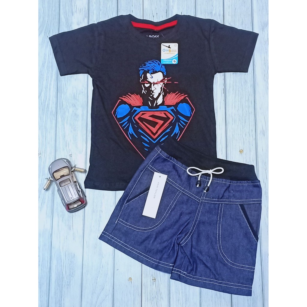 COD Baju Stelan Anak Laki Laki Kaos Distro dan Jeans Pendek RIb usia 1-4 tahun-4