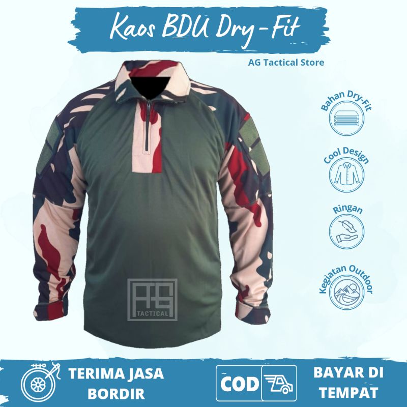 Kaos BDU  Drifit Tactical Jersey Dryfit Kombinasi Loreng Terlaris