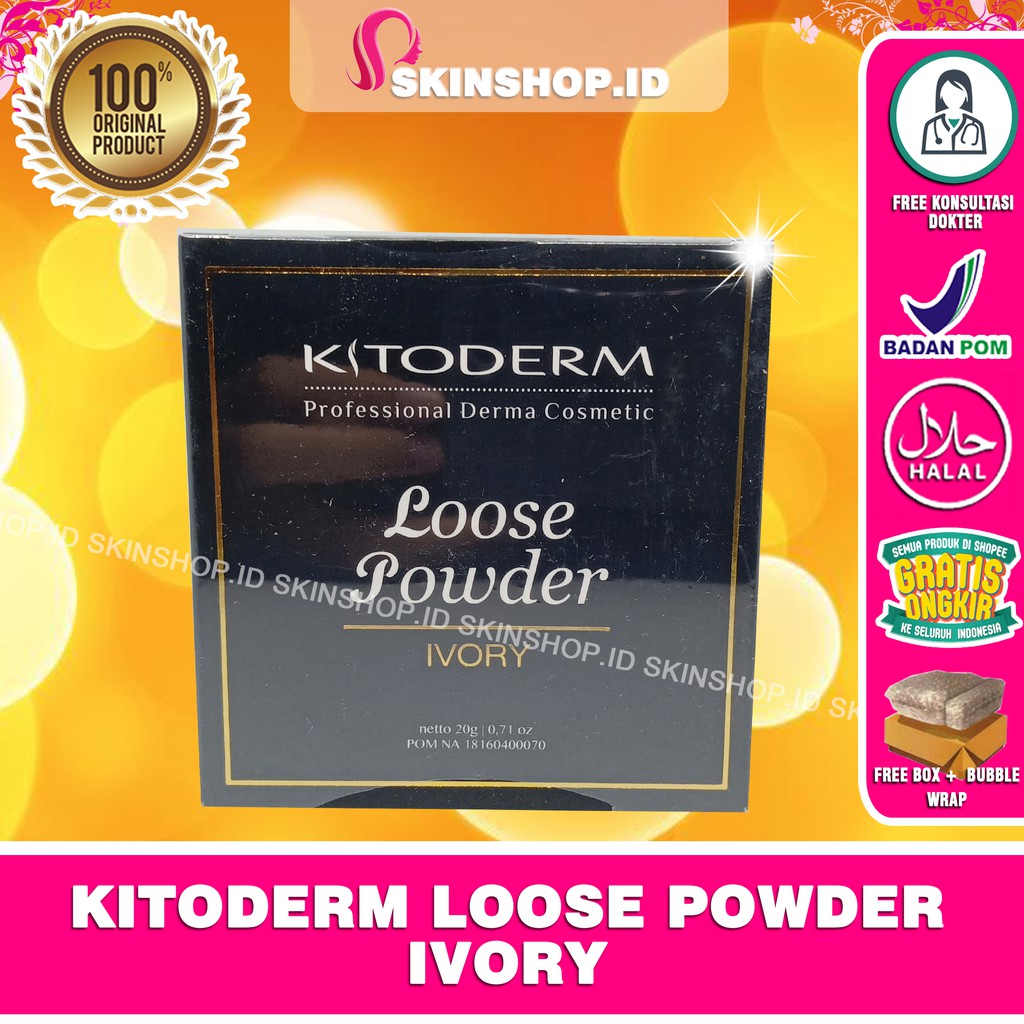 Kitoderm Loose Powder Ivory 20gr Original / Bedak Tabur Warna Ivory BPOM Aman