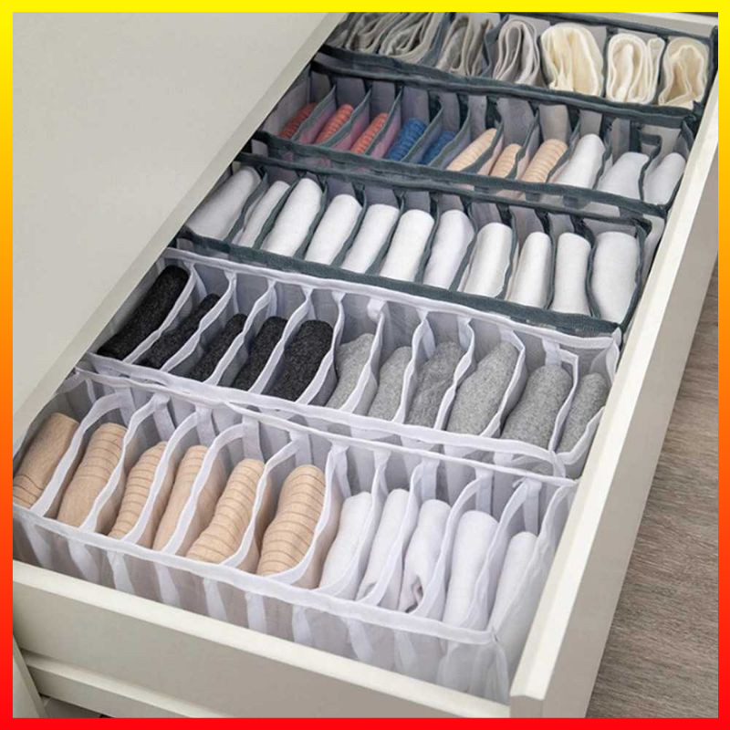 Kotak Pembatas Sekat Pakaian Closet Organizer Storage Box 6 Grid High Quality Material - 7RHZKJBK