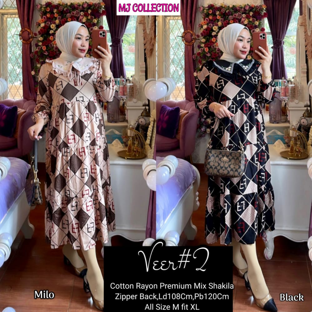 DRESS/GAMIS ALLSIZE ZIPPER BACK ~ BAHAN COTTON RAYON PREMIUM MIX SHAKILA ~ VEER ORI MJ COLLECTION