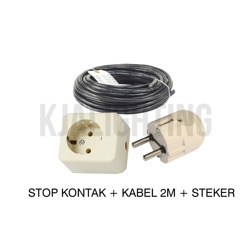 STOP KONTAK CABANG 1 + KABEL 2M + STEKER BUNDLE