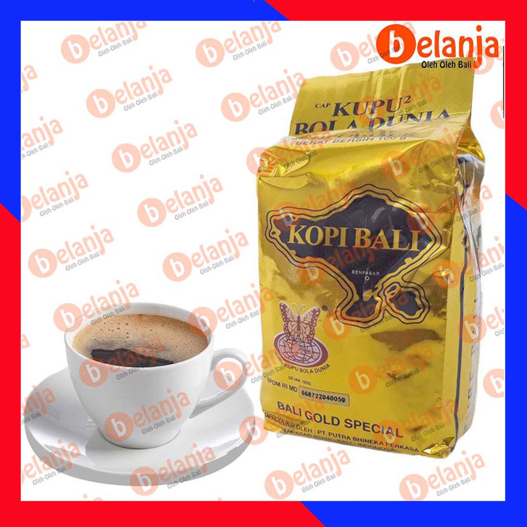 Kopi Bali KUPU2 BOLA DUNIA Gold  100 gr kopi bubuk asli bali oleh oleh bali