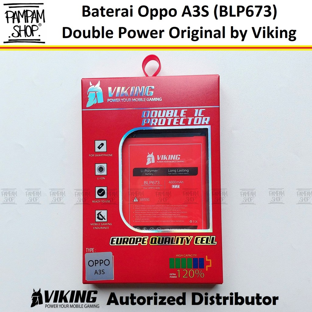 Baterai VIKING Double Power Original Oppo A3S BLP673 BLP