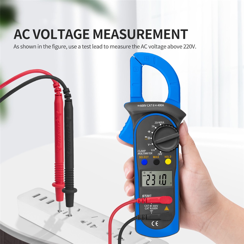 NEW ANENG ST201 Clamp Ammeter Digital Multimeter Capacimeter Resistance Ohm Tester