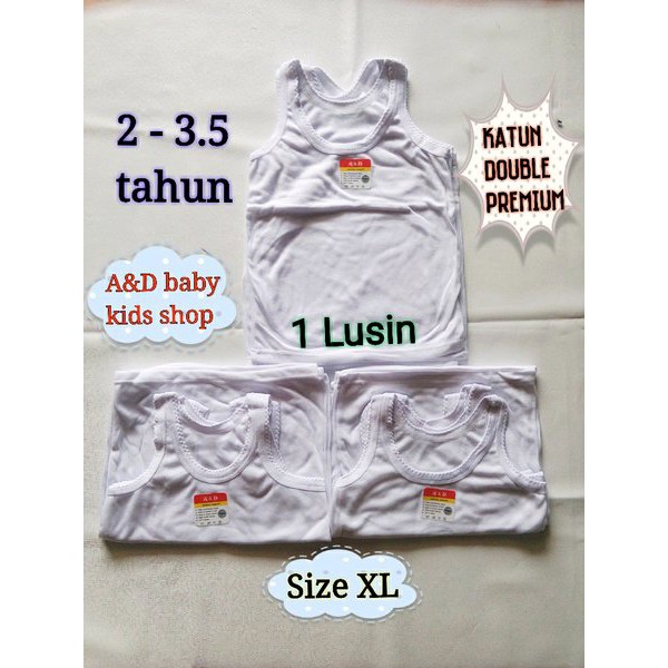 Kaos Dalam Bayi - Singlet Bayi - singlet anak -  1 Lusin - kaos dalam anak Size XL Berkualitas
