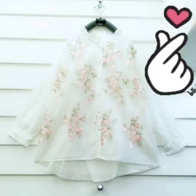 Top Bordir Impor White