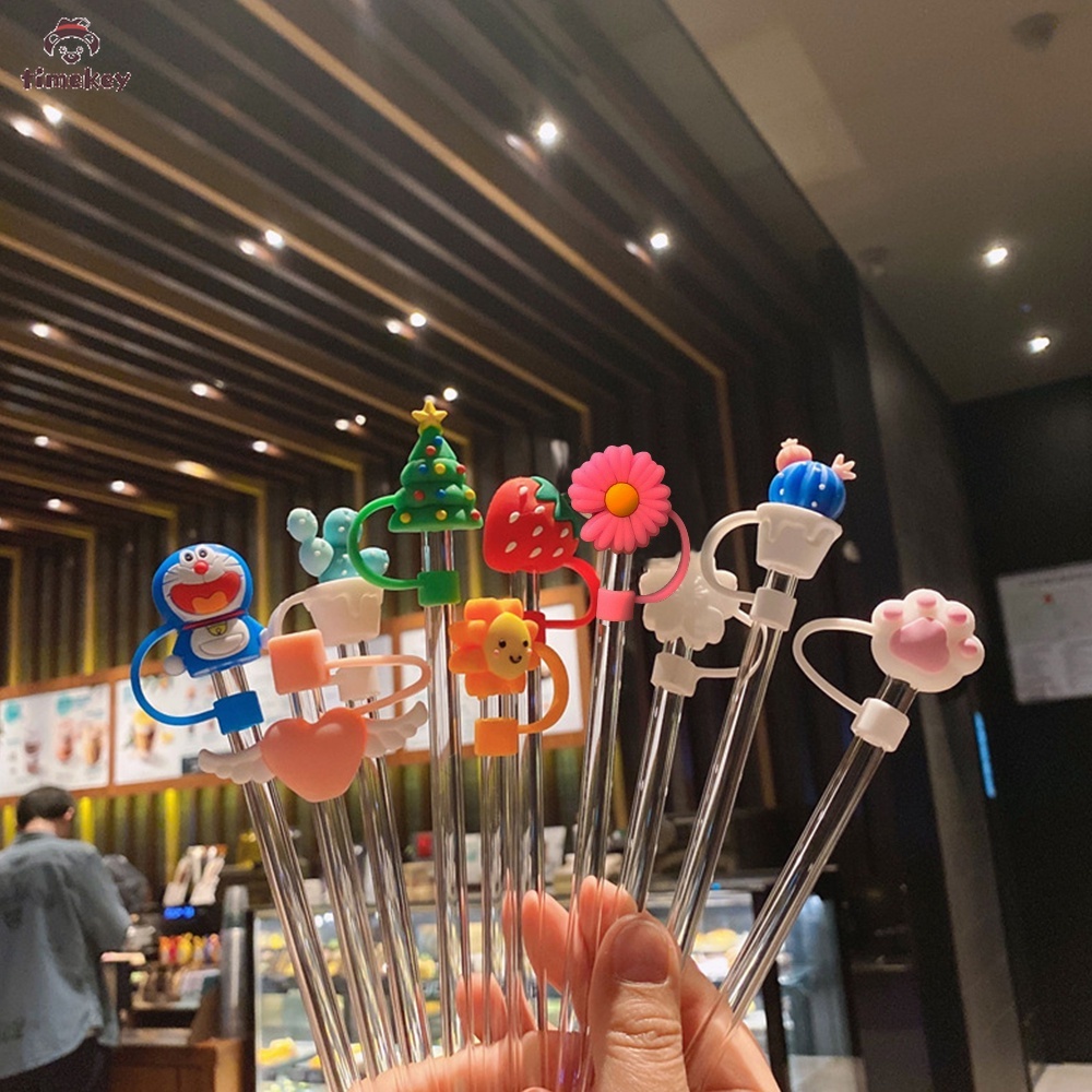 【TK】 Dustproof Silicone Straws Cover Creative Cute Silicone Environmental Protection Straw Plug Straw Baby Kids Water Cup Accessories