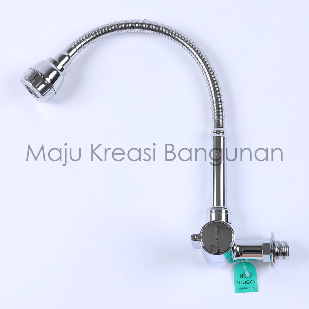 Kran Angsa Fleksibel NEW SOLIGEN PVC Chrome Keran Cuci Piring Tembok Sink WS4 WS4C WS4W Flexible