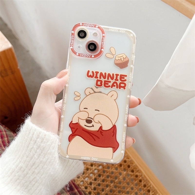 Casing Silikon Soft Case  Compatible for iPhone 14 13 12 11 Pro Max iPhone 11 Pro Max X Xr Xs Se 2020 Max 7 Plus iPhone 8 7 Plus Motif Beruang Madu Cartoon Honey Bear Soft TPU Silicone Precision Hole Phone Case Back Cover