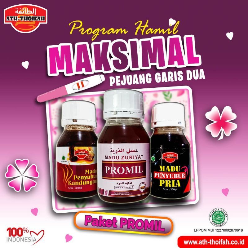 Obat Herbal Hamil Alami,MADU Promil Suami Istri 1 PAKET 3 botol ( Madu Zuriat ,  Madu penyubur pria 