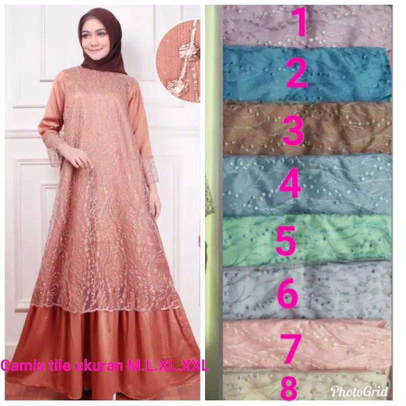 Gamis Tile Mix Satin Jumbo