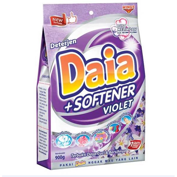 Daia Deterjen Bubuk Pink Softergent putih hijab 850 gr - violet - Putih