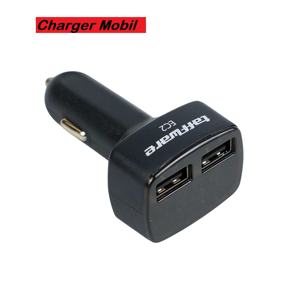 Charger Mobil / Cas Mobil /   Dual USB Car Charger with LED Display - EC2 - Black