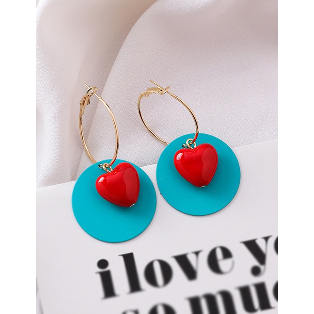 LRC Anting Tusuk Fashion Acrylic Round Color Earrings F68131