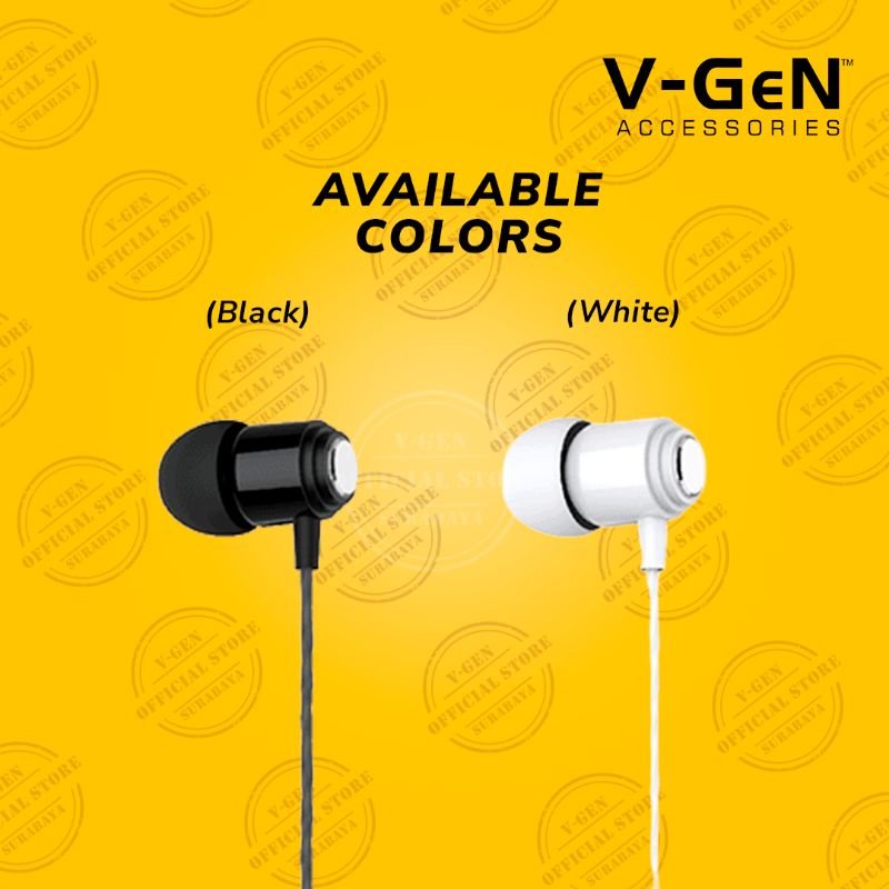 Headset Murah V-GeN VEP1-16 Wired Handsfree Earphone Headset HiFi Sound 1 Pack@20pcs