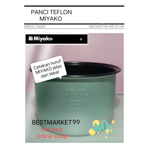 PANCI TEFLON MIYAKO  RICE COOKER /  MAGIC COM 1,8 Liter ORIGINAL FREE PAKING BUBLE PLUS DOBEL KARTON... AMAN