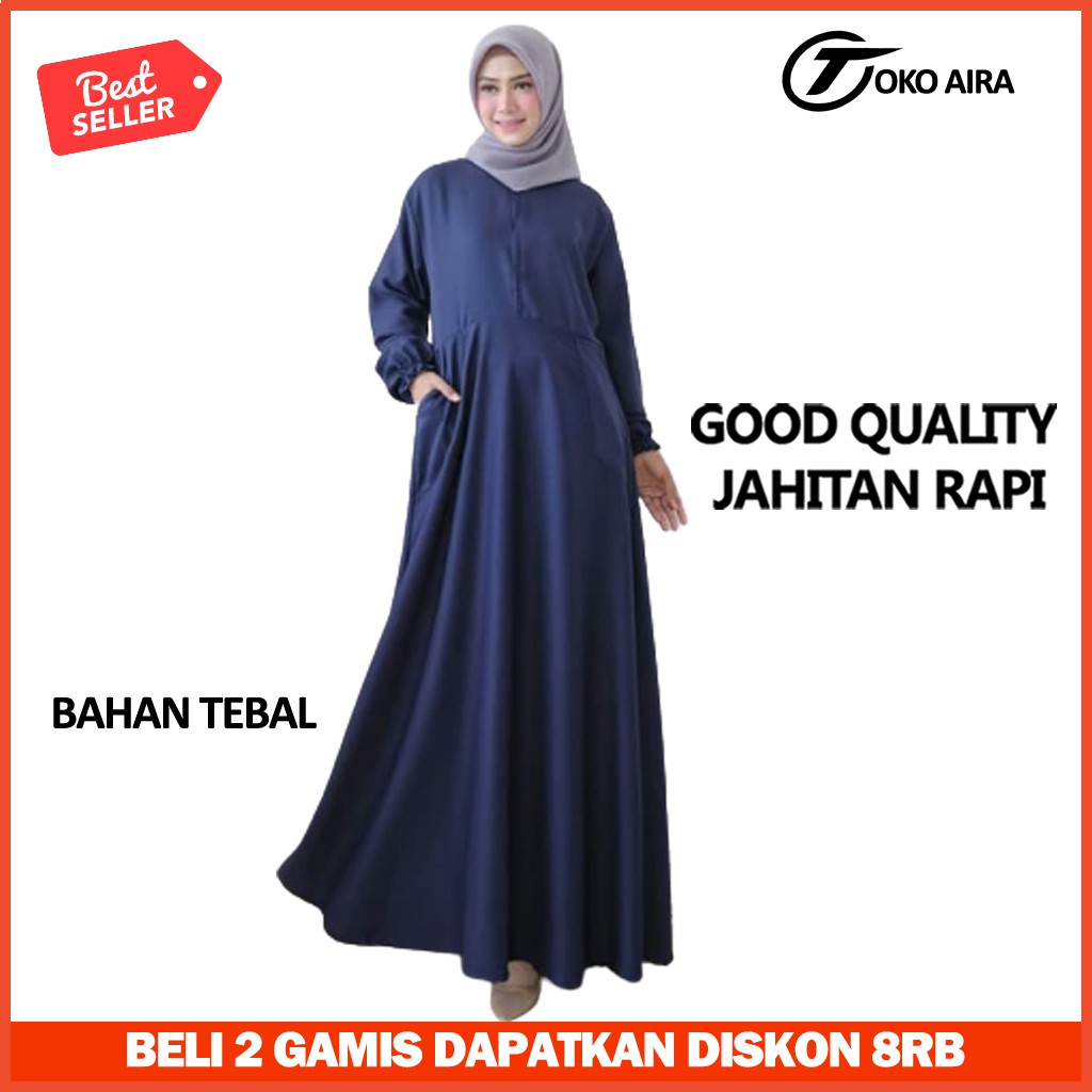 Gamis Terbaru Gamis Syari Pakaian Wanita COD Murah Lebaran Fashion Muslim Terbaru Premi W5N2