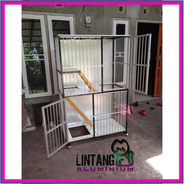 Kandang Kucing Aluminium//2Tingkat 2kamar//Minimalis