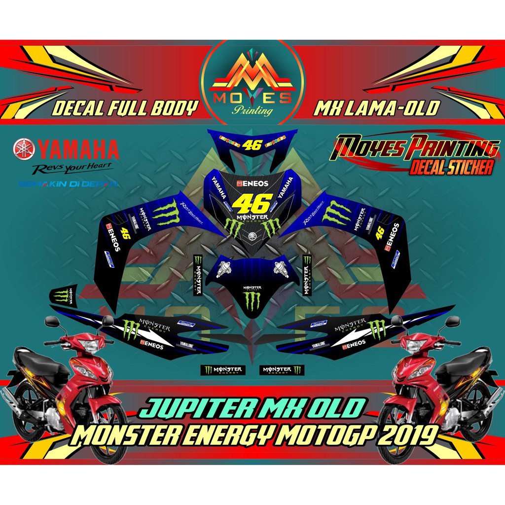 Jual Sticker Motor Jupiter Mx Lama Decal Full Body Yamaha Mx Old Monster Energy GP 2019 Indonesia Shopee Indonesia