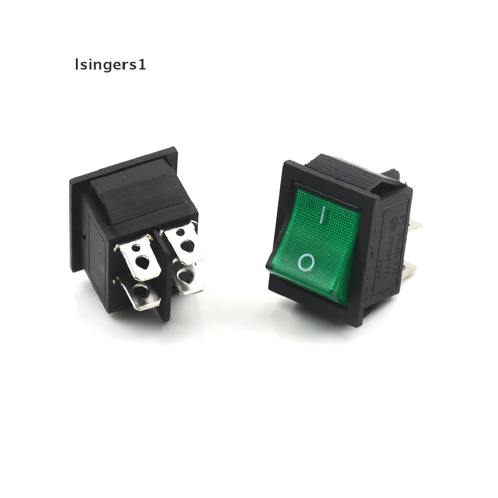 (lsingers1) 5pcs Saklar Rocker DPST 4 Pin ON / OFF 2 Posisi 16A / 250V KCD4-201