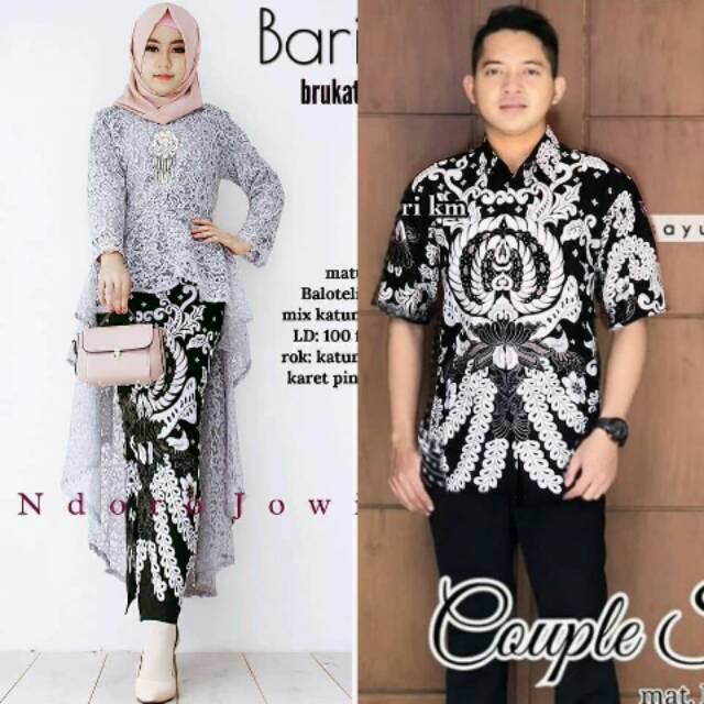 WOU BATIK COUPLE SHOFIA ESTETIKA BROKAT - Couple Modern Batik couple Sarimbit Brokat Kebaya