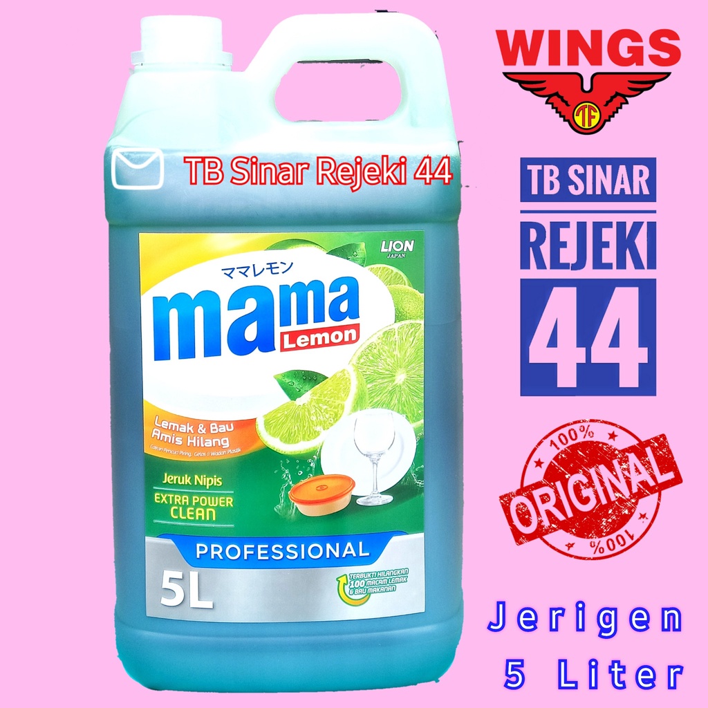 [5 LITER MAMA LEMON LIME JERUK NIPIS] Wings Refill Cairan Sabun Cuci Piring — TB Sinar Rejeki