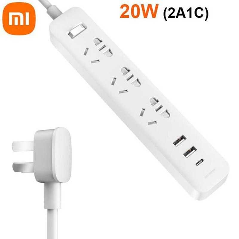 Xiaomi Mi Terminal Colokan Smart Power Strip 3 Plug 2 USB A Port 1 USB C - XMCXB05QM