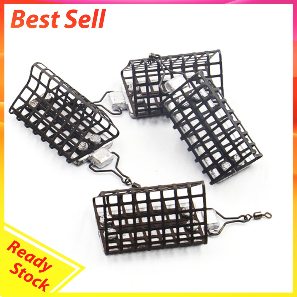 5x Triangle Bait Fishing Trap Basket Feeder Holder Cage Fishing Lure Tackle