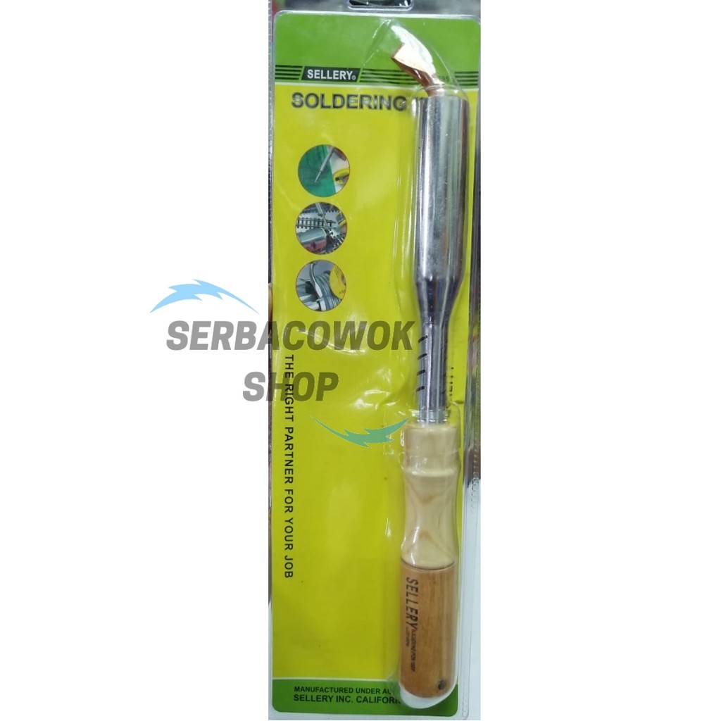 Soldering Iron Solder Listrik Gagang Kayu 100 Watt Sellery Termurah