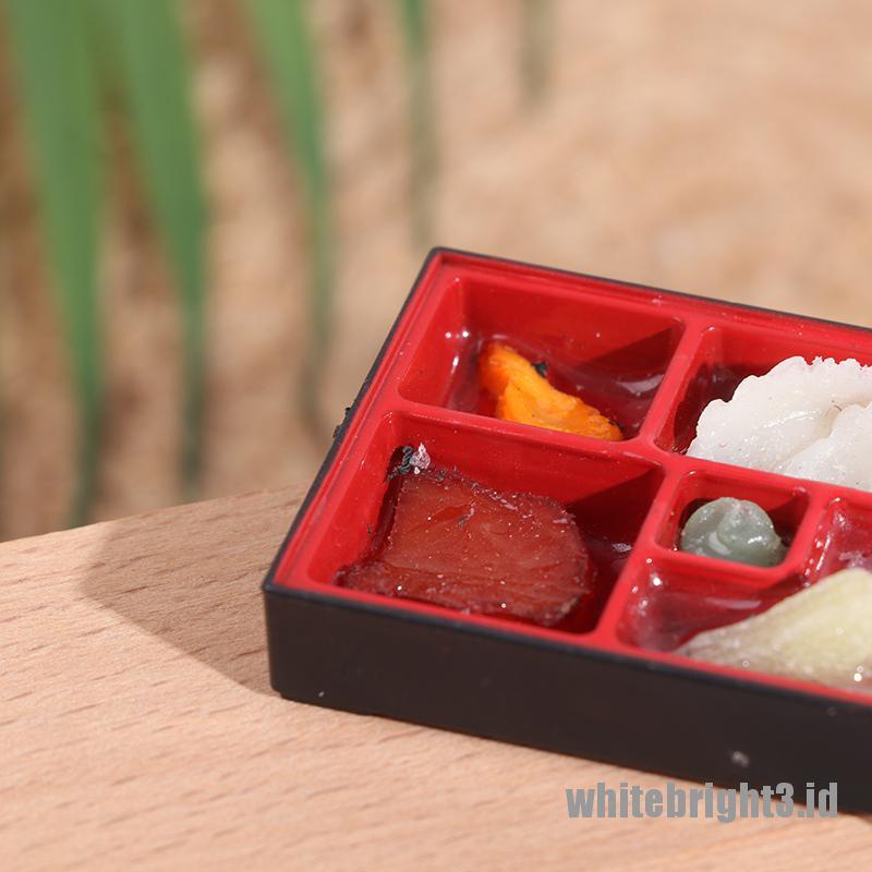 (white3) Miniatur Kotak Makan fast food Gaya Jepang Untuk Aksesoris Rumah Boneka 1: 12