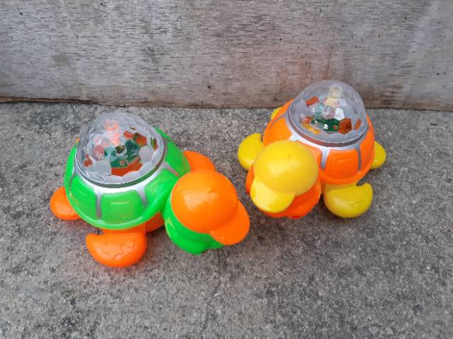 Mainan Kura-Kura Bisa Jalan Musik Lampu - Turtle Batre Anak Edukatif