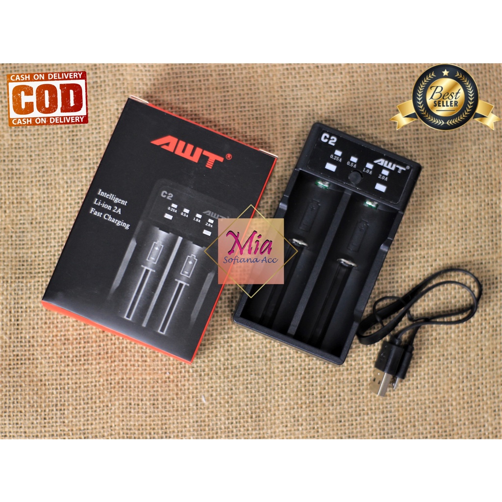 COD TERLARIS CHARGER AWT 2 SLOT free 2 PCS AWT BATERAI