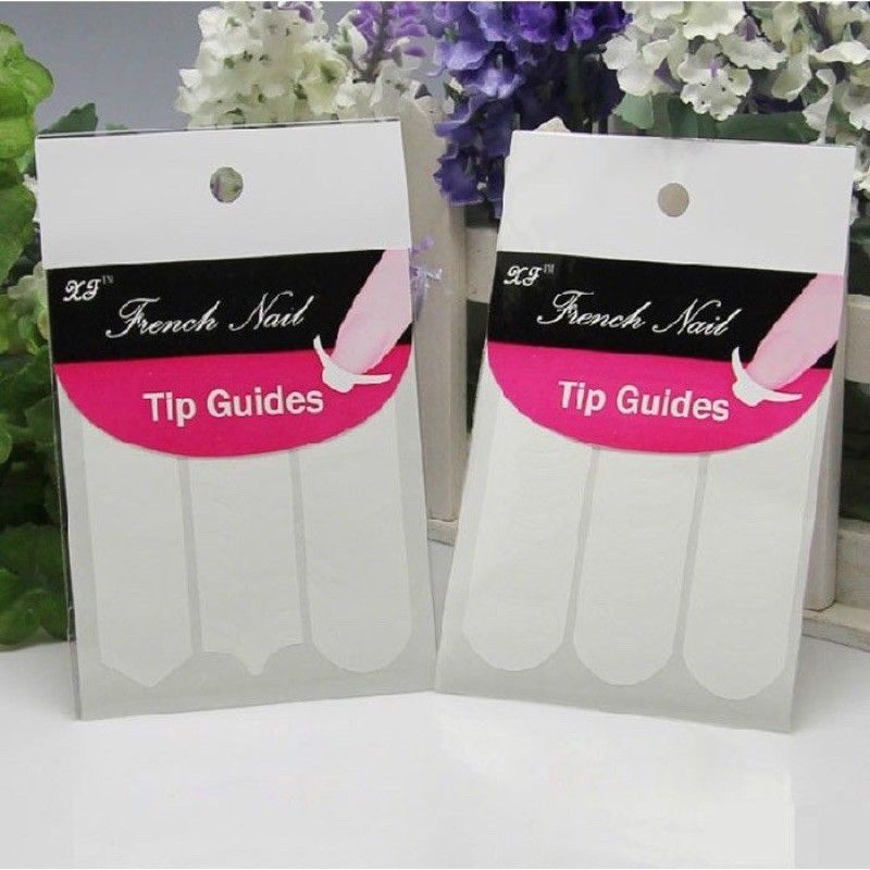 French Nail Sticker Tip Guide 48 pcs / nail french sticker stiker nail art / Stiker kuku / Nail tip guide untuk french menicure / French tip nail